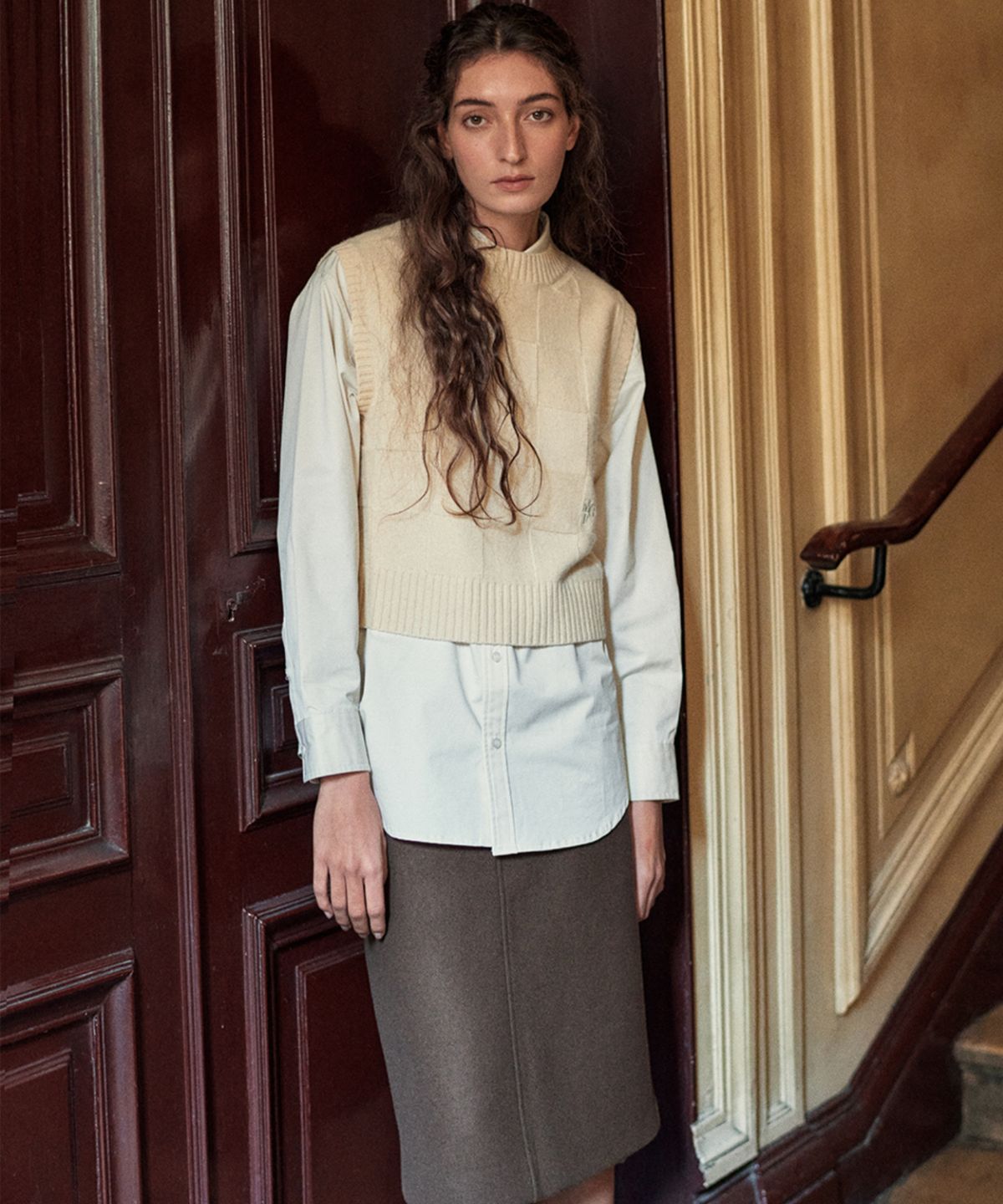 마리떼 프랑소와 저버(MARITHÉ + FRANҪOIS GIRBAUD) MARITHE W CLASSIC SKIRT dark brown
