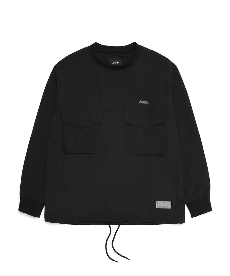 PULL OVER POCKET SHIRTS / BLACK