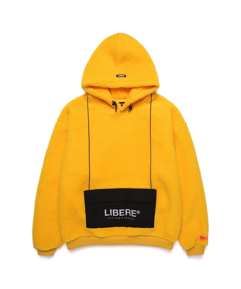 POCKET SHERPA HOOD JACKET / MUSTARD