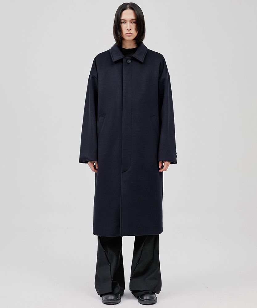 【FLAREUP】Oversized Wool Balmacaan Long Coat MUSINSA | FLAREUP Oversized Wool Balmacaan Long Coat - Navy