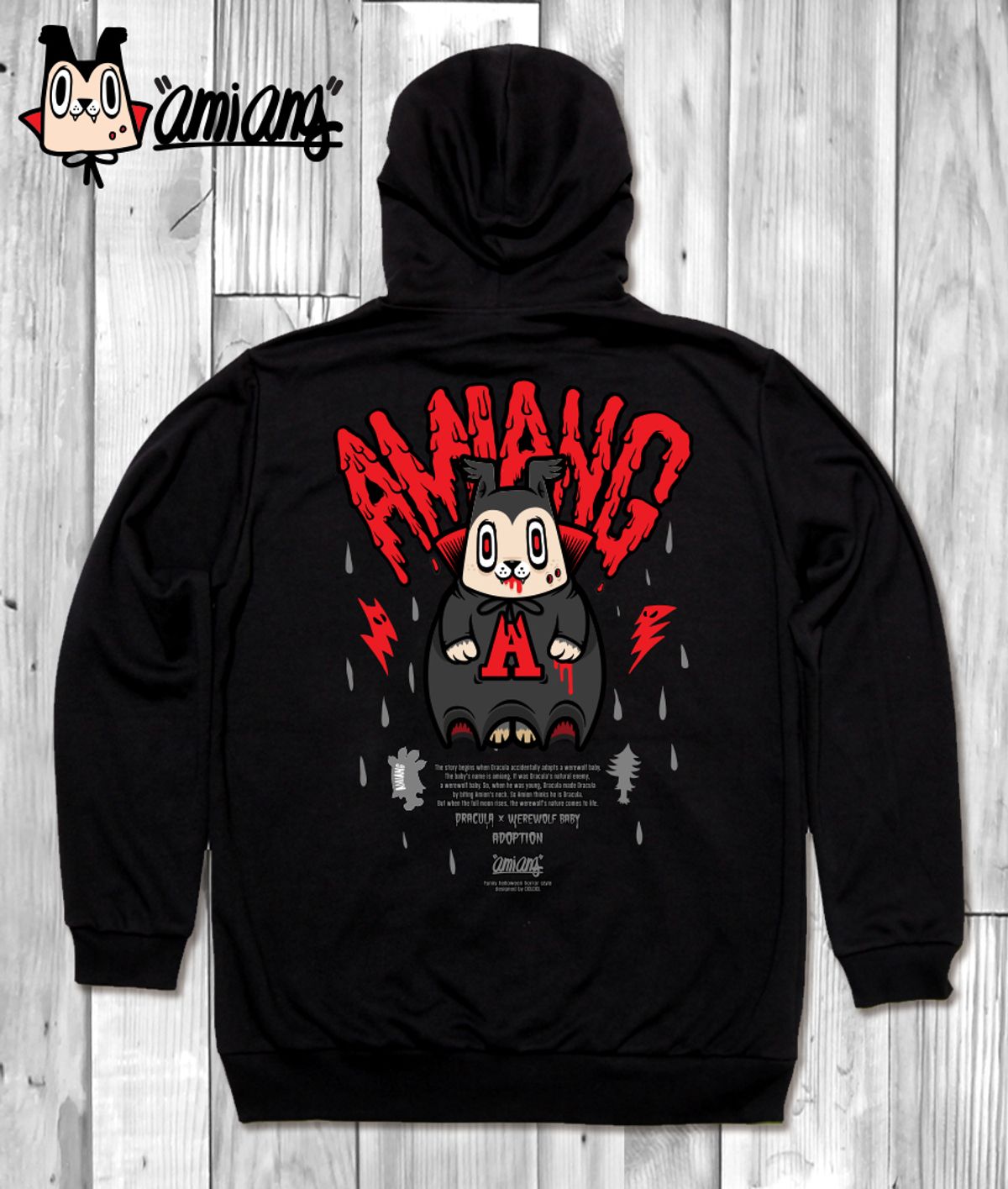 돌돌(DOLDOL) AMIANG_HOODY_25 드라큘라 늑대인간 아미앙 할로윈 캐릭터 후드티 후디