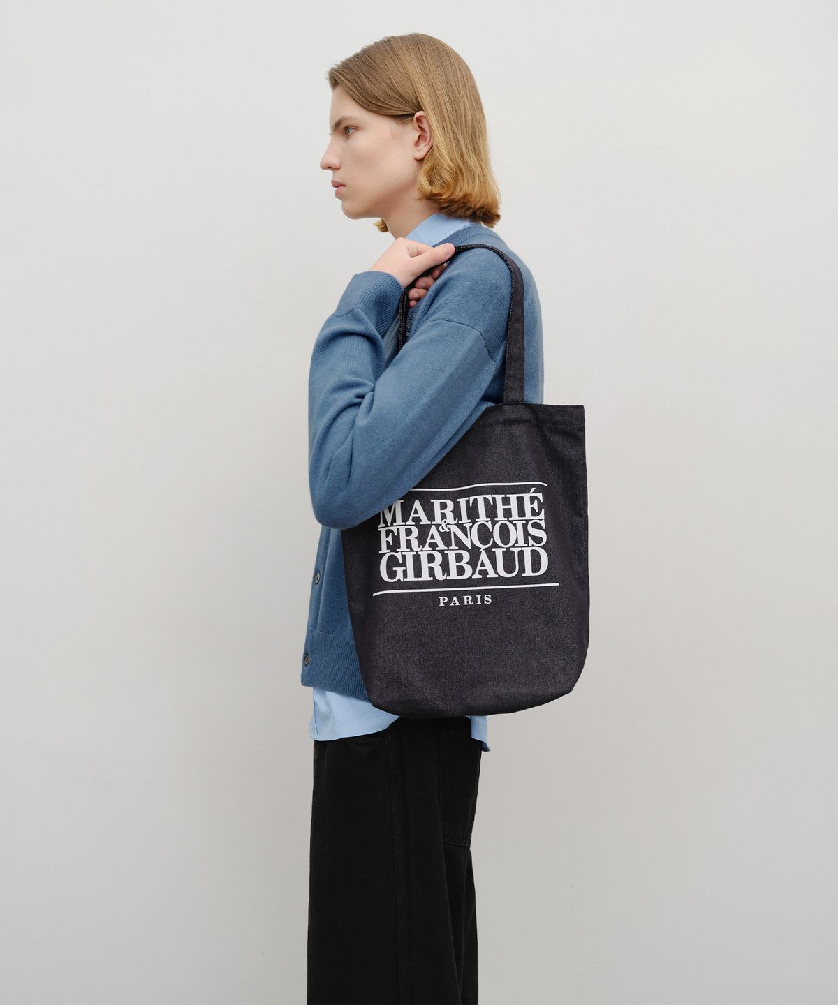 마리떼 프랑소와 저버(MARITHÉ + FRANҪOIS GIRBAUD) CLASSIC LOGO DENIM ECO BAG dark blue