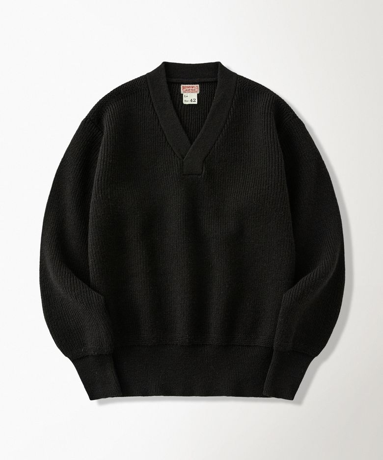 USAAF Type A-1 V-neck Mechanics Sweater Black