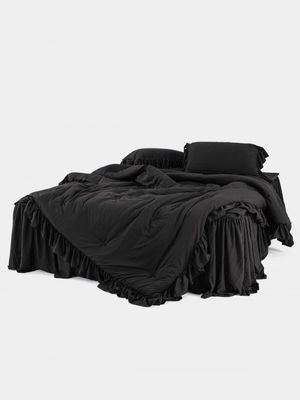 논더스트 워싱 먼지없는 블랙 프릴 차렵이불