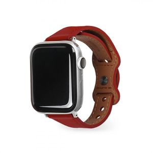 [21ALL] 애플워치 가죽스트랩 슬림 (레드) 7 6 5 4 3 2 1 SE 전기종 호환