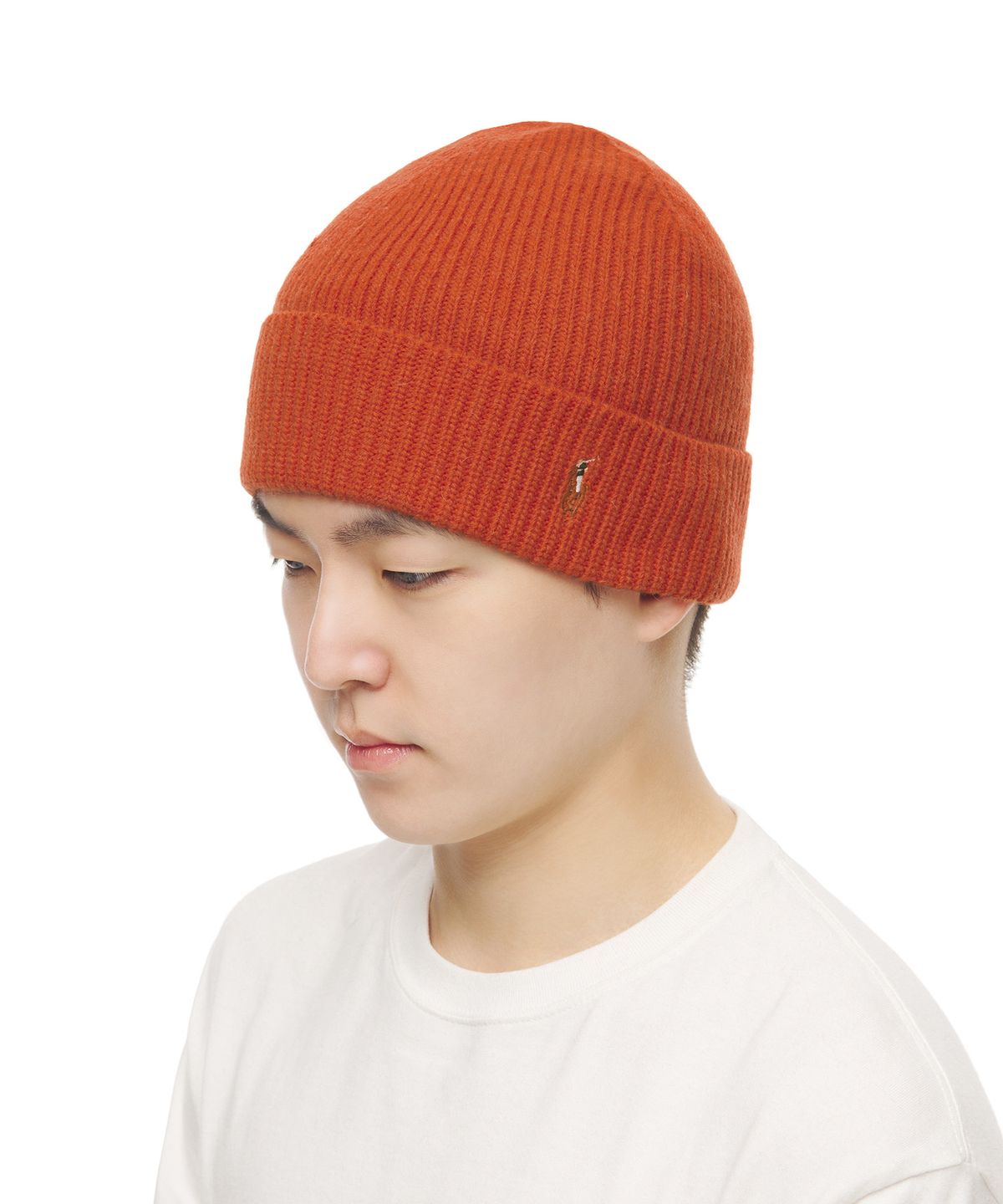 폴로 랄프 로렌(POLO RALPH LAUREN) 시그니처 포니 울 블렌드 비니 - 오렌지