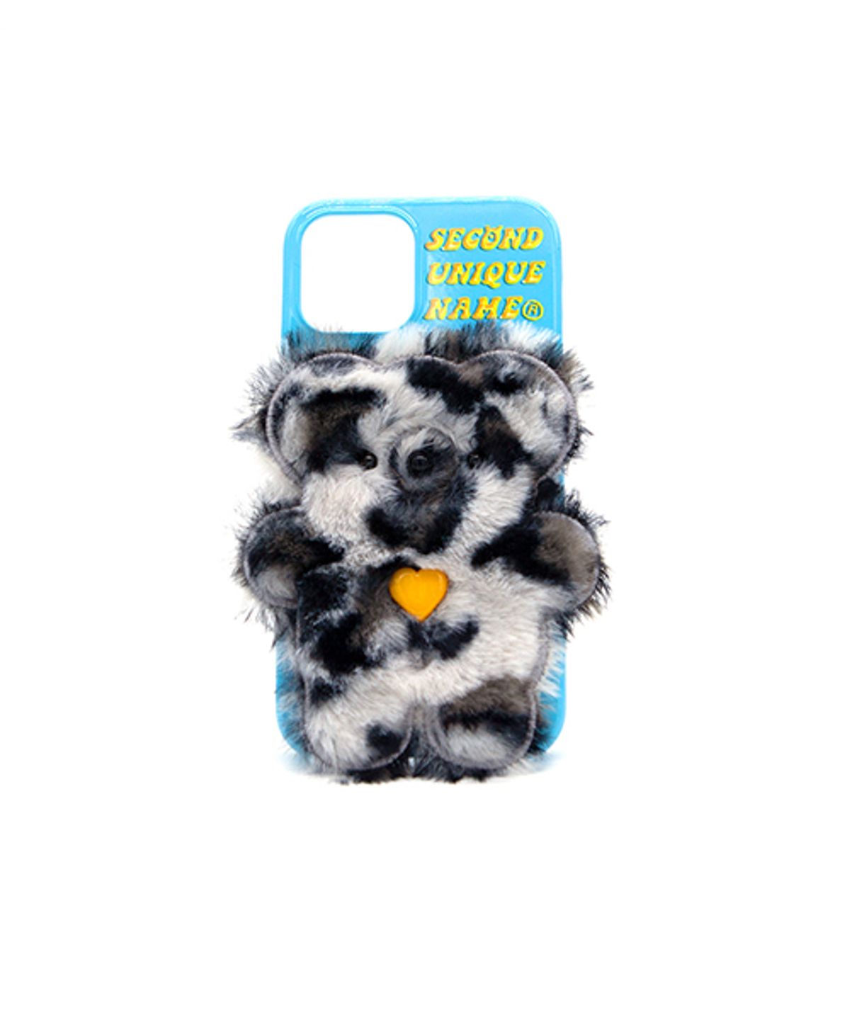 세컨드유니크네임(SECOND UNIQUE NAME) SUN CASE LEOPARD FUR BEAR LIGHT BLUE