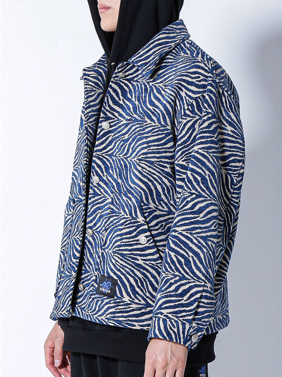MUSINSA公式 | SSERPE zebra trucker jacket blue