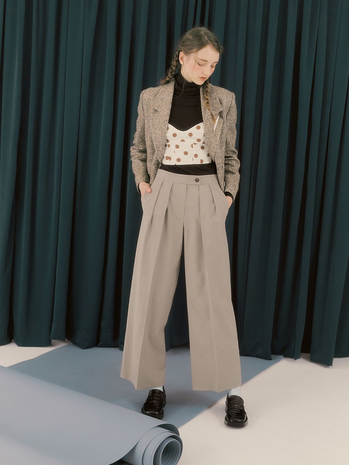 디어케이(DEAR. K) double pin tuck wide pants SWSLLK0500
