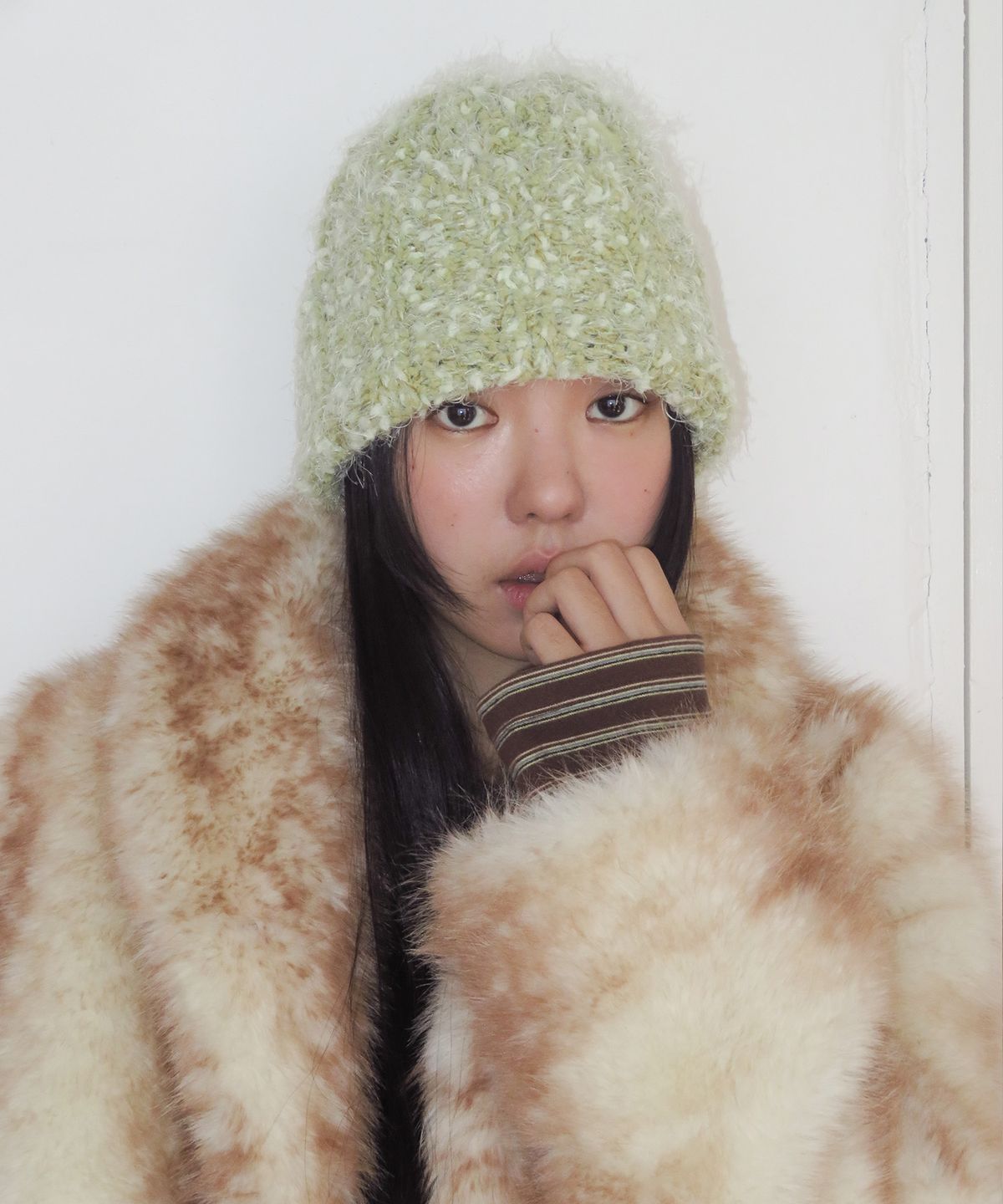 펀프롬펀(FUNFROMFUN) POPCORN KNIT BEANIE, MOSS GREEN