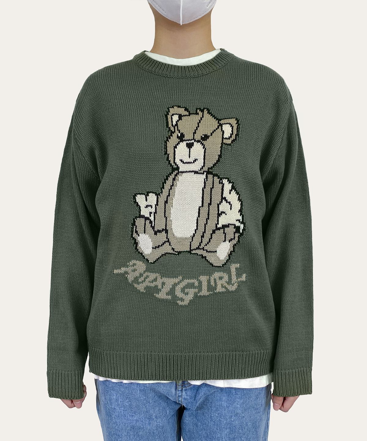 아파트먼트(APARTMENT) (W) JINIBEAR KNIT - KHAKI