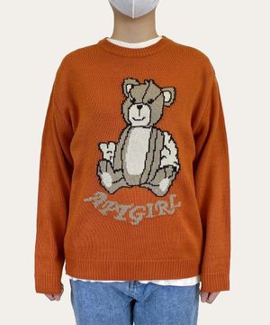 (W) JINIBEAR KNIT - ORANGE