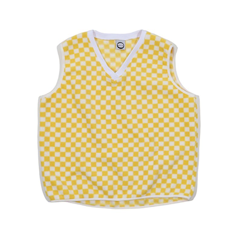 CHECKERBOARD FLEECE VEST (YELLOW)