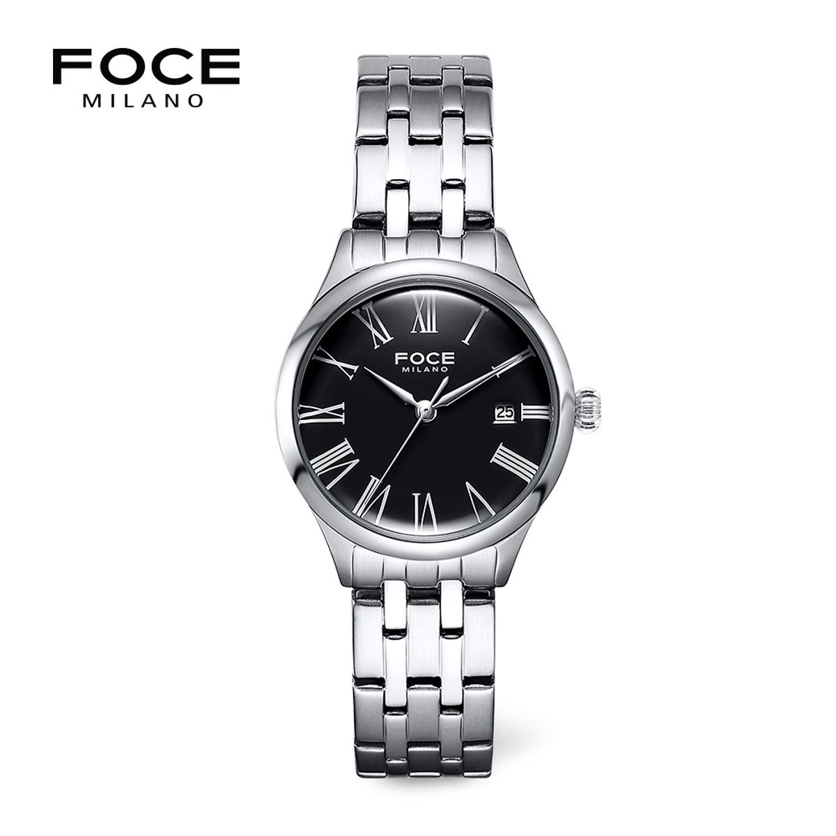 포체(FOCE) 26mm 여성 데이트 메탈시계 FM7601LM-BK