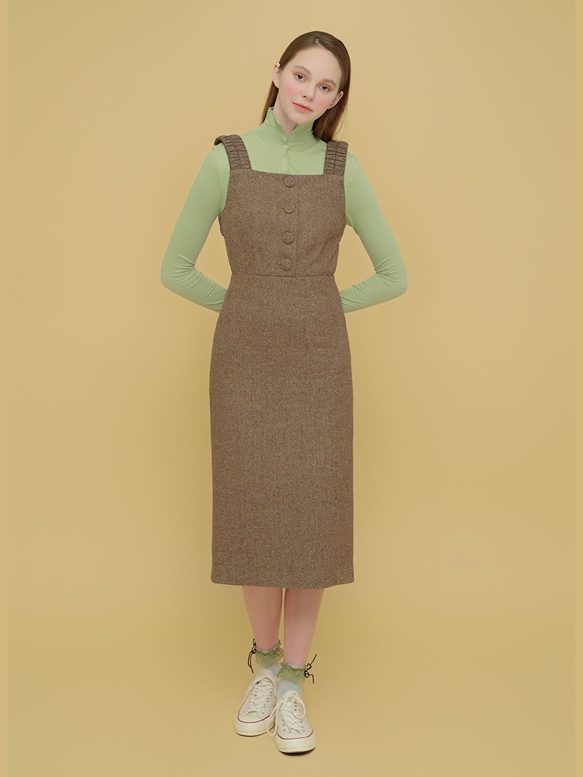 마가린핑거스(MARGARIN FINGERS) herringbon suspender one piece