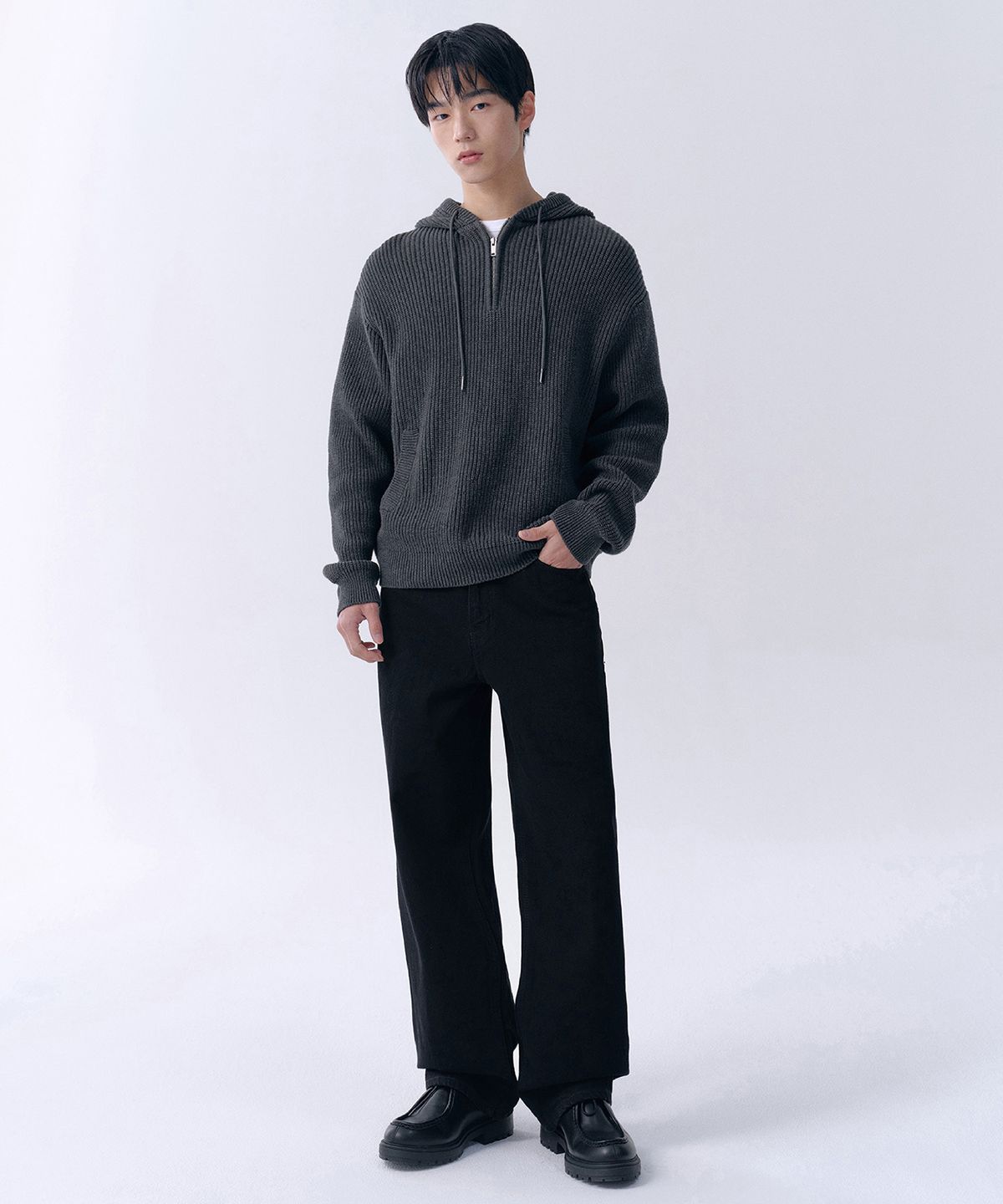 무신사 스탠다드(MUSINSA STANDARD) 와이드 데님 팬츠 [블랙]