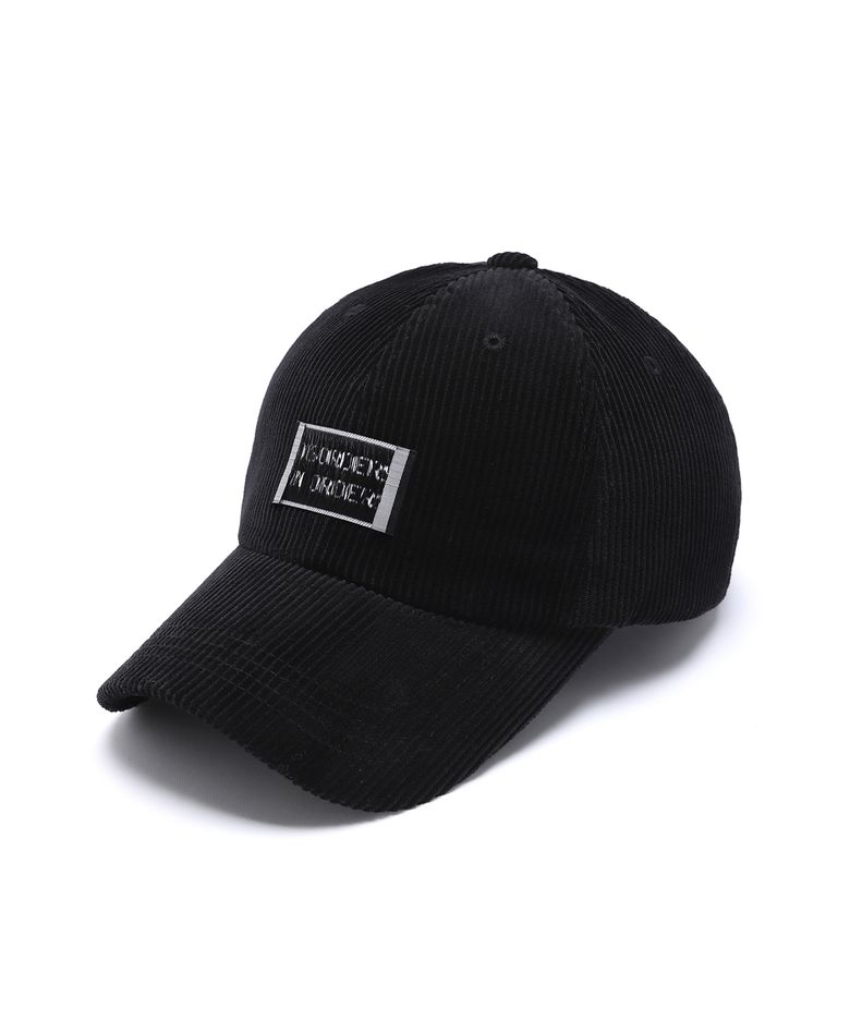 CORDUROY LABEL BALLCAP BLACK