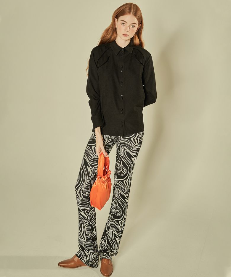 Double Line Piping Shirt (Black)