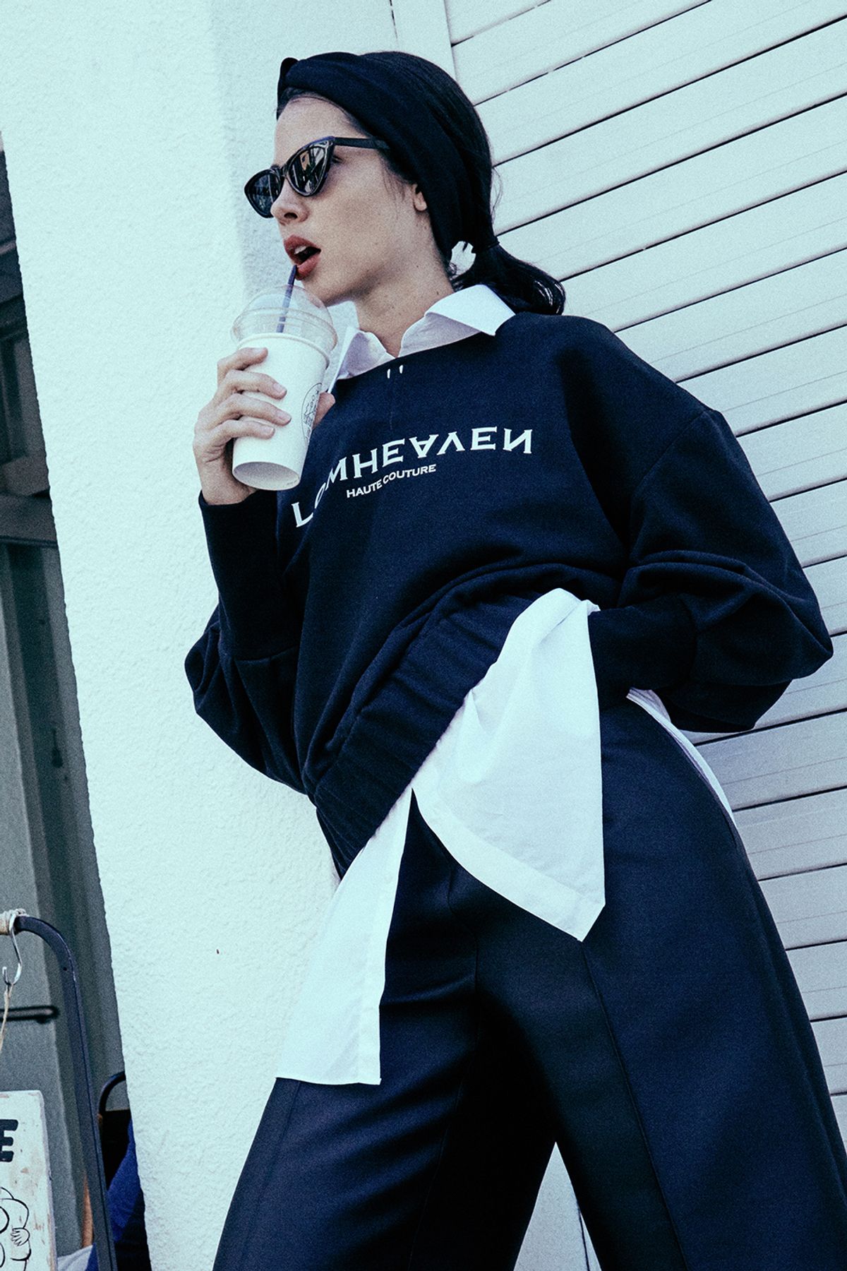 롬헤븐(LOMHEAVEN) P-101 SWEATSHIRT BK