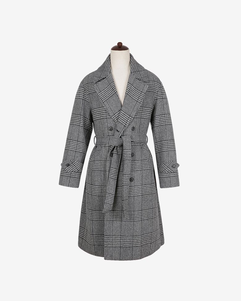Glen Check Double Coat (Gray)