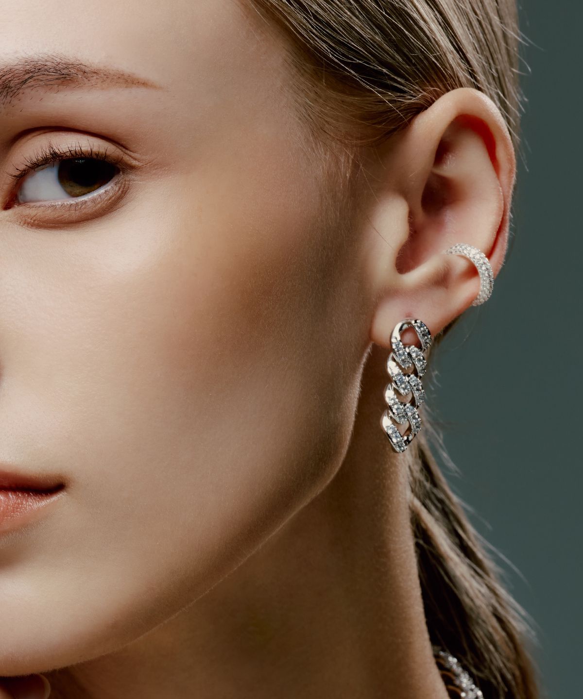 레인드랍 쥬얼리(RAINDROP JEWELRY) 레인드랍 스톤스 쿠반 체인 귀걸이