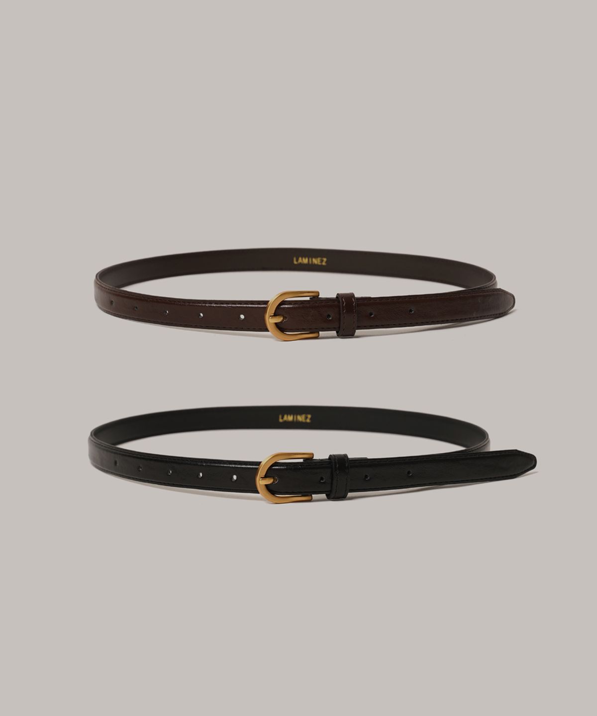 라미네즈(LAMINEZ) 20mm 베이직 레더 벨트 - 2 color (Gold)