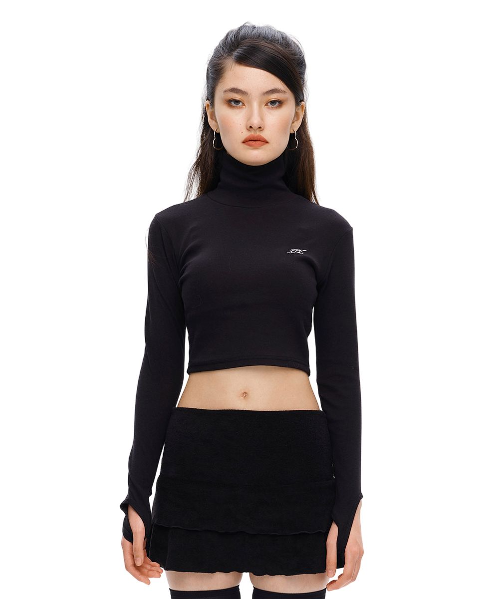 【ITZAVIBE】High neck crop T-shirt ★ クロップTシャツ ★ ハイネッククロップTシャツ - ITZAVIBE | 60% - アジア