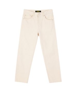 에크루 테이퍼드 크롭 데님 팬츠