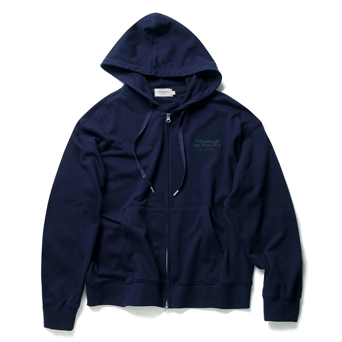 윌리엄스버그 뉴욕시티(WILLIAMSBURG NEWYORK CITY) Classic Logo Light Hood Full zip-up_Navy