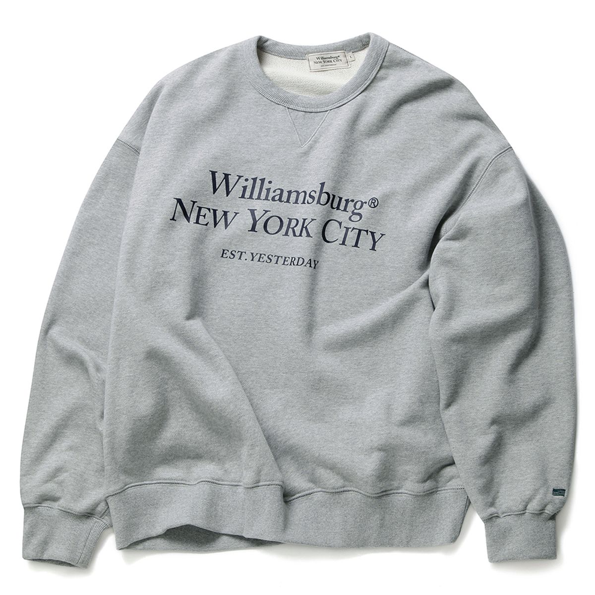 윌리엄스버그 뉴욕시티(WILLIAMSBURG NEWYORK CITY) Classic Logo Heavy Sweat Shirt_Melange Grey