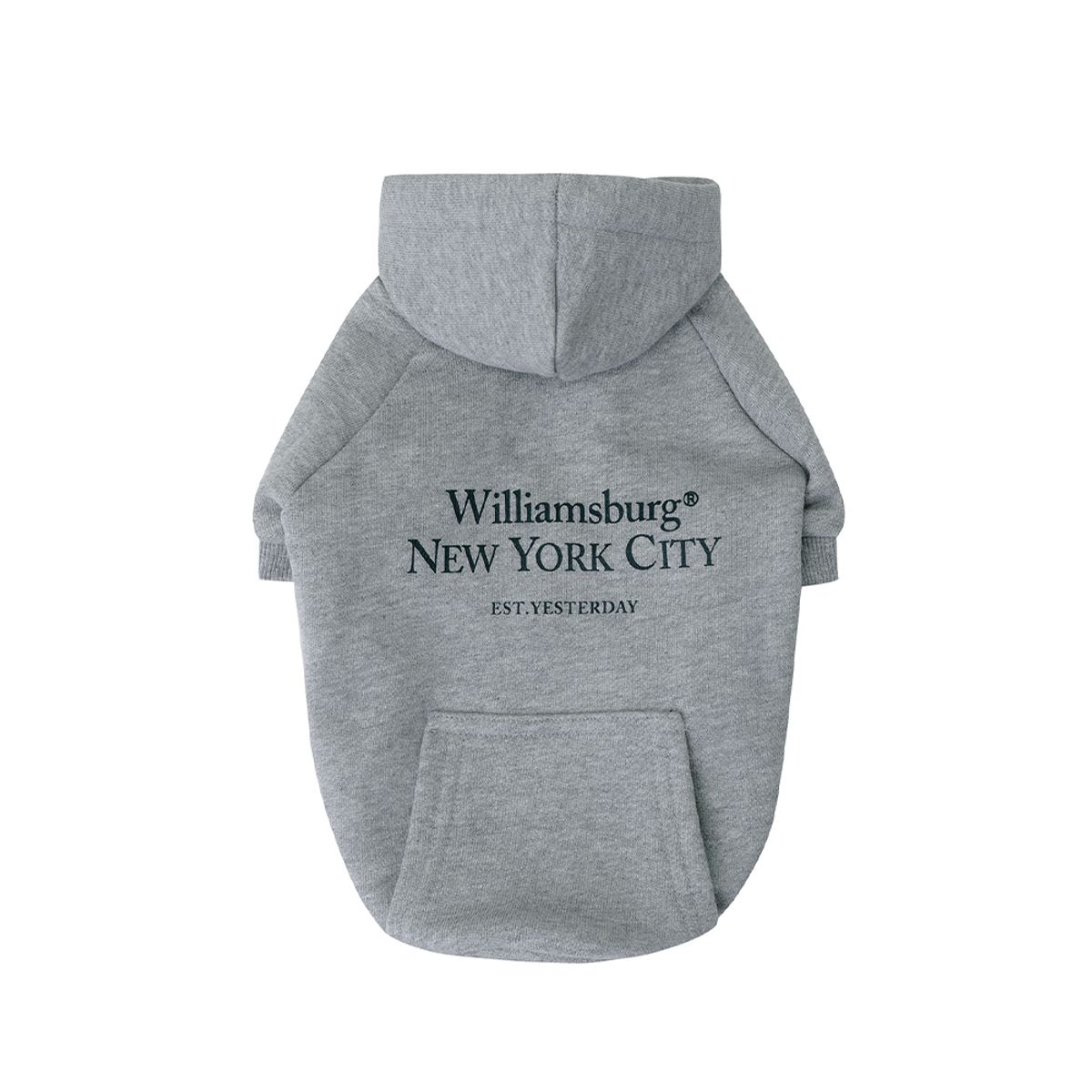 윌리엄스버그 뉴욕시티(WILLIAMSBURG NEWYORK CITY) Classic Logo Dog Hoodie_Melange Grey