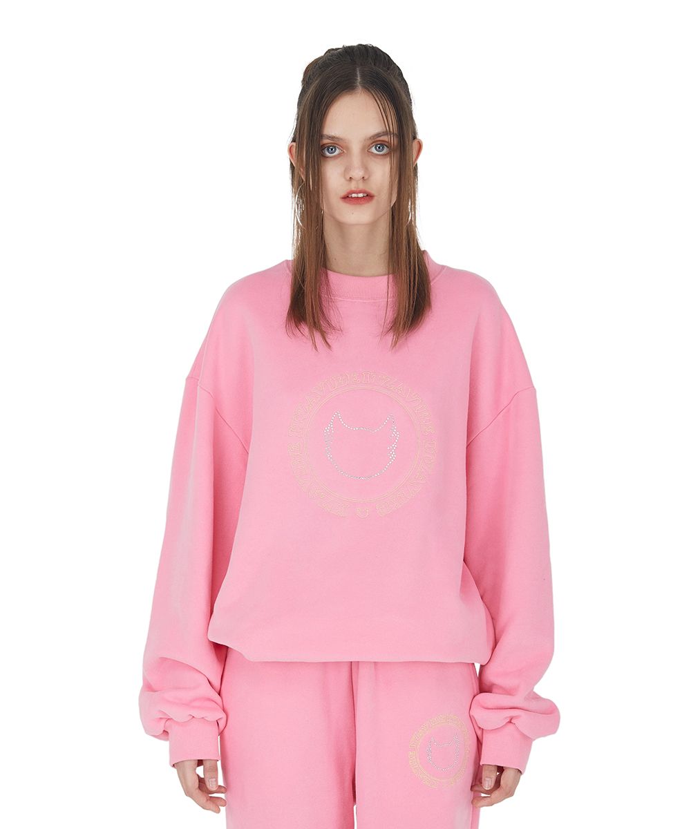 ◆ITZAVIBE◆ IT0014 Script Graphic Long Sleeve Pink IT001-4 ITZAVIBE | No.1 K-fashion Store MUSINSA