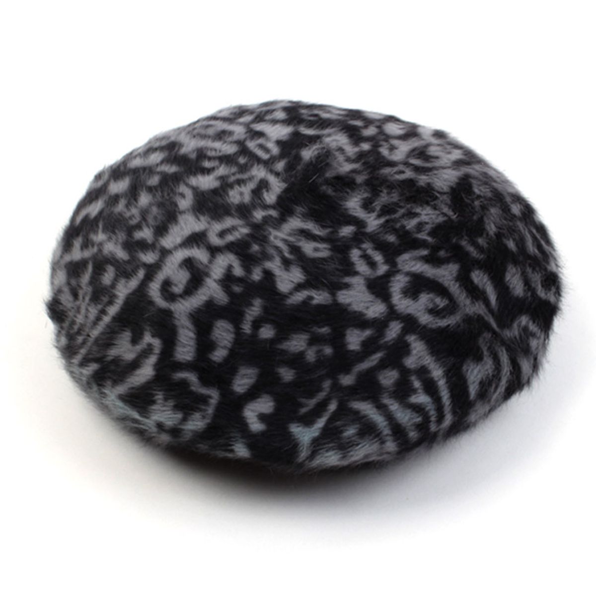 유니버셜 케미스트리(UNIVERSAL CHEMISTRY) Leopard Fur Gray Beret 호피베레모