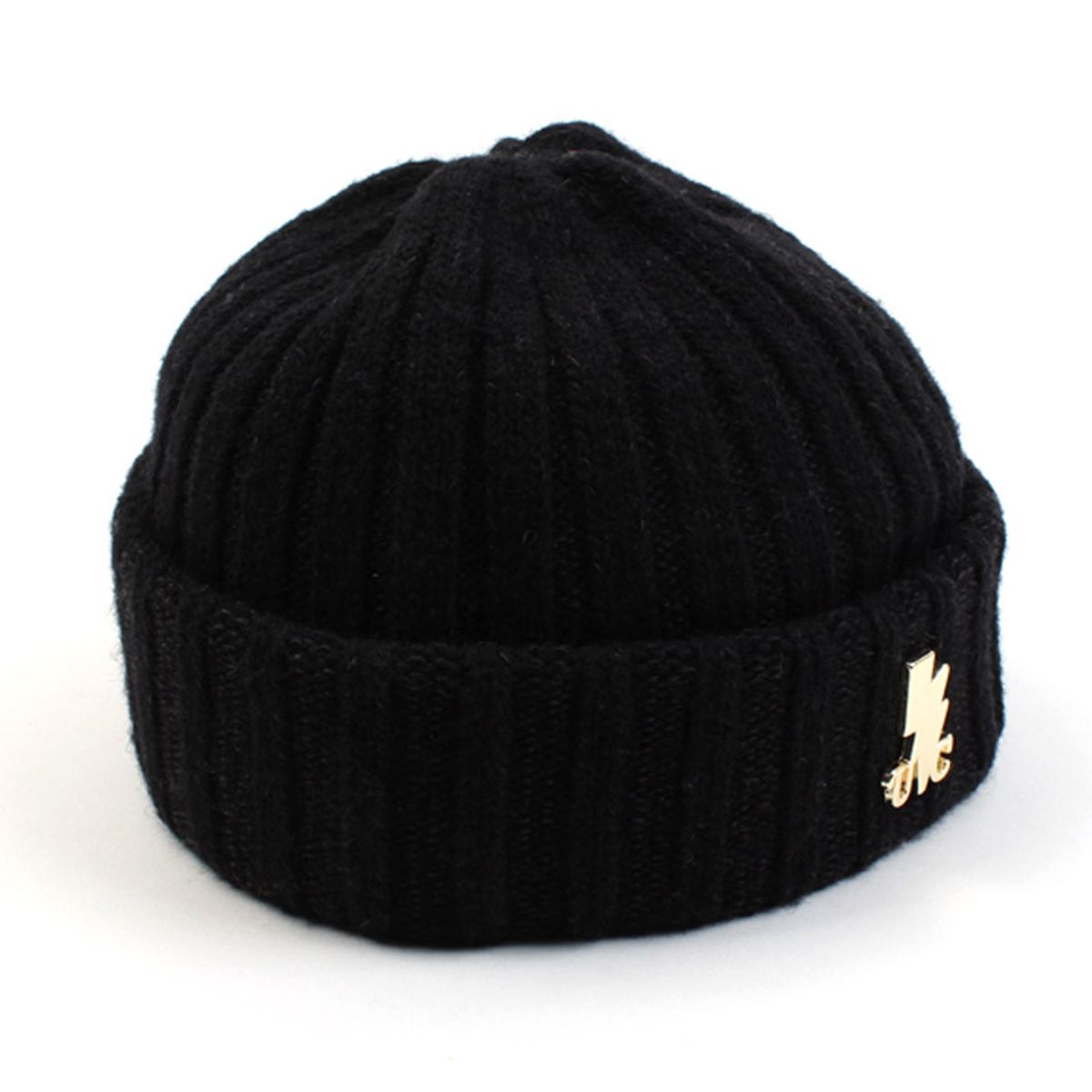 유니버셜 케미스트리(UNIVERSAL CHEMISTRY) Black GD Wool Short Beanie 울숏비니