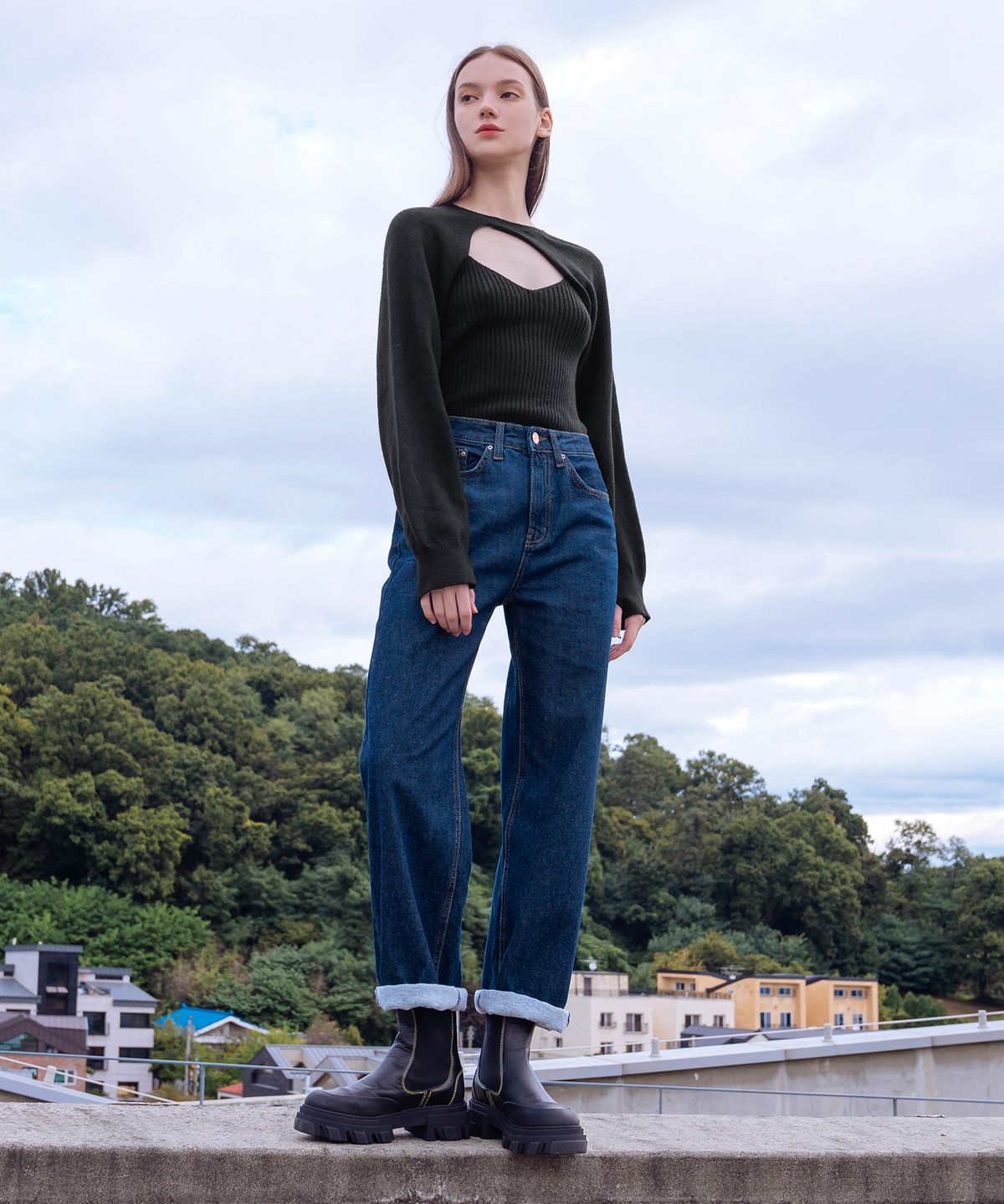 판도라핏(PANDORAFIT) [WIDE] Chocolate Jeans