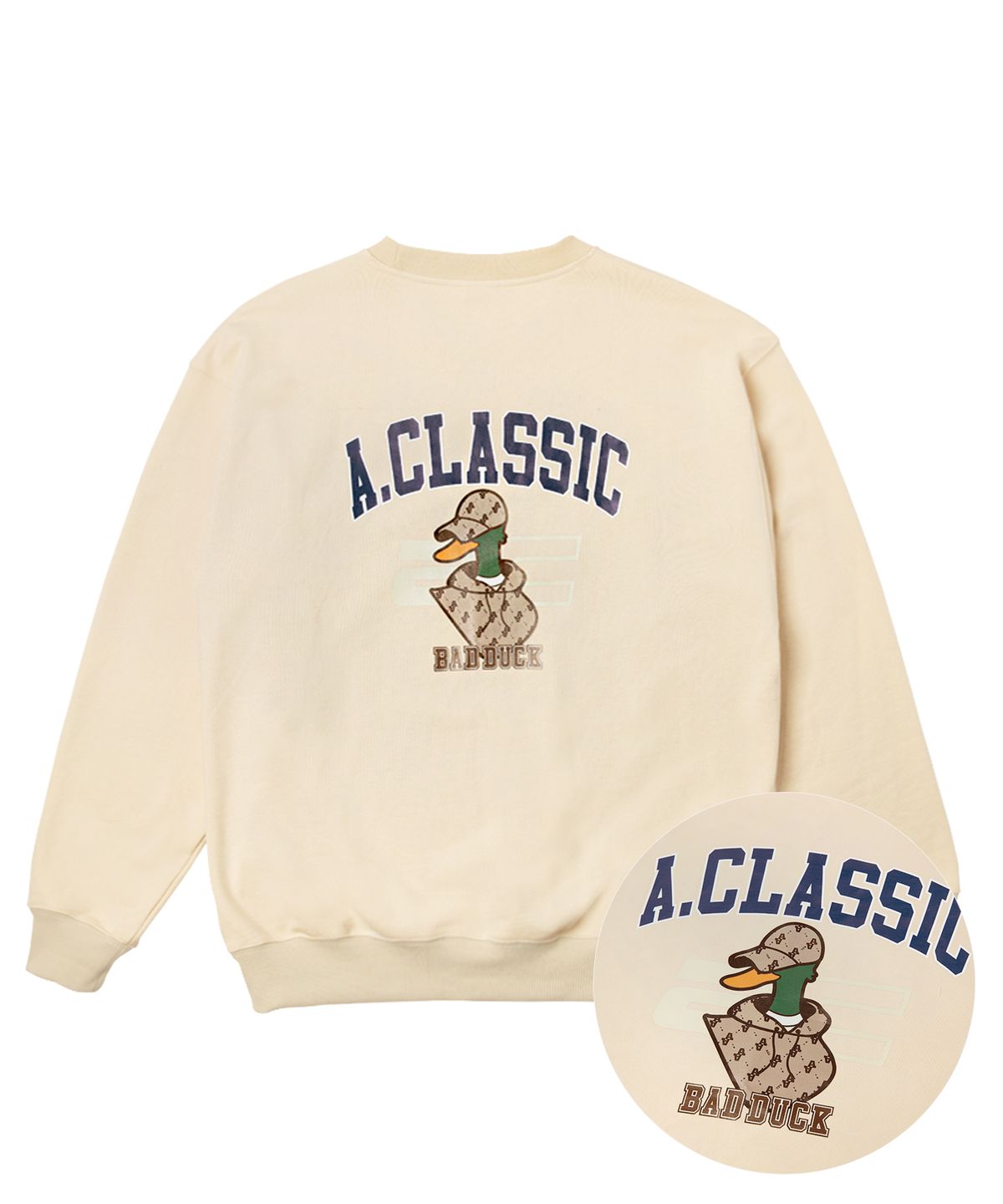 아키클래식(AKIII CLASSIC) BAD DUCK 크루넥 베이지