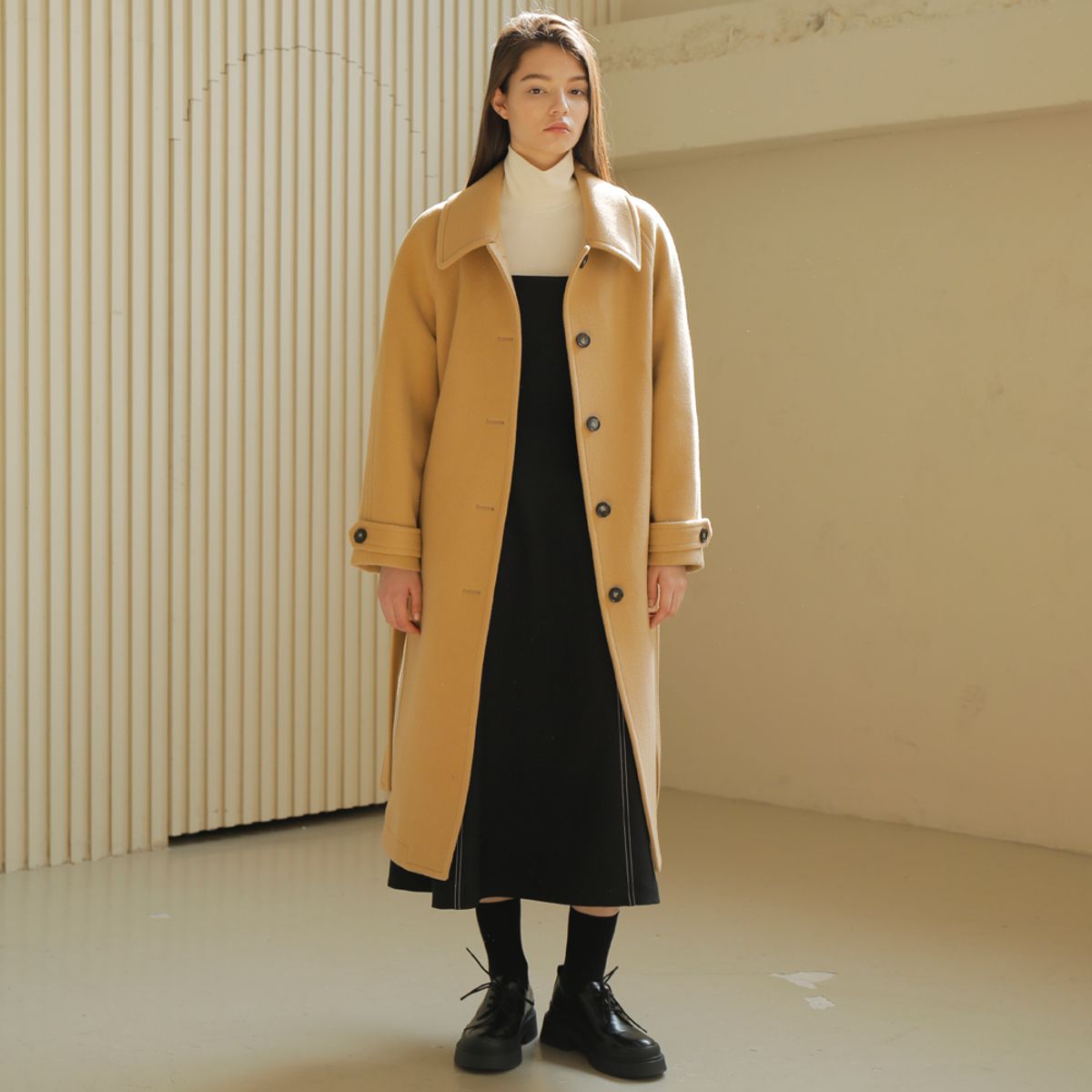 폴앤앨리스(PAUL&ALICE) RAGLAN WOOL COAT / BEIGE