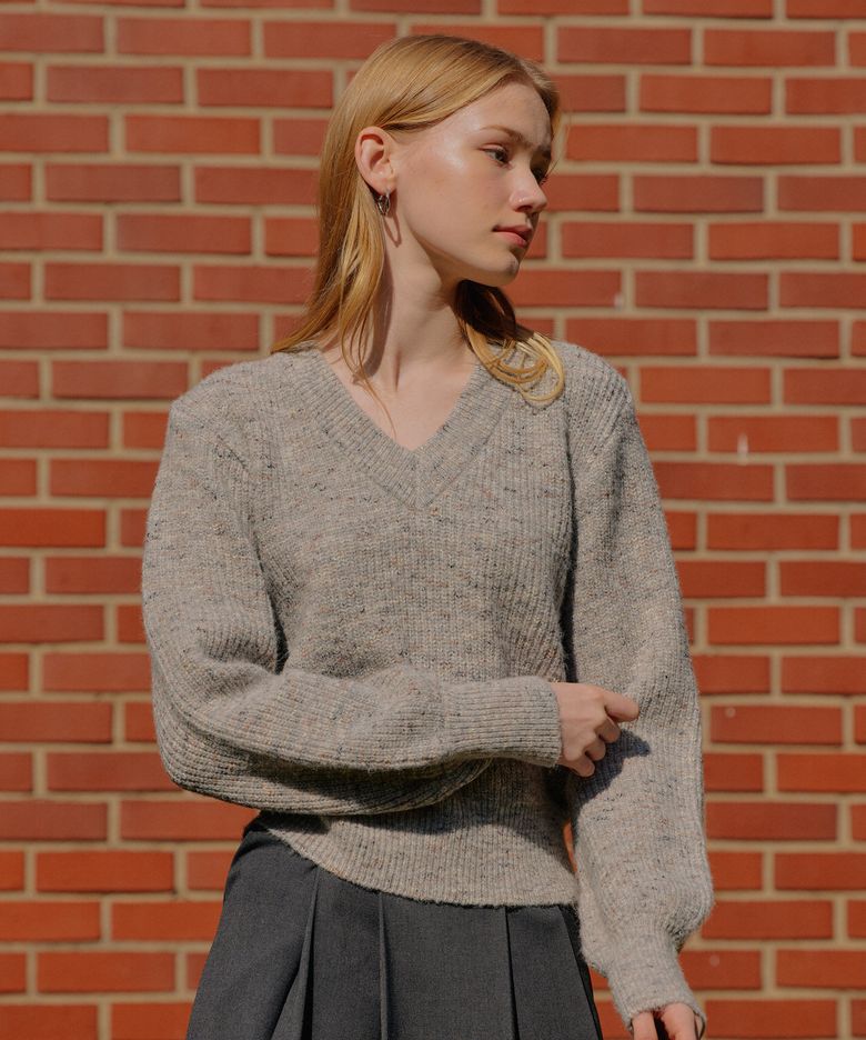 V CASHMERE KNIT_GRAY