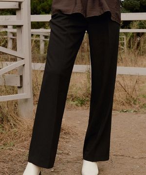 베이직 핀턱 슬랙스 - 블랙