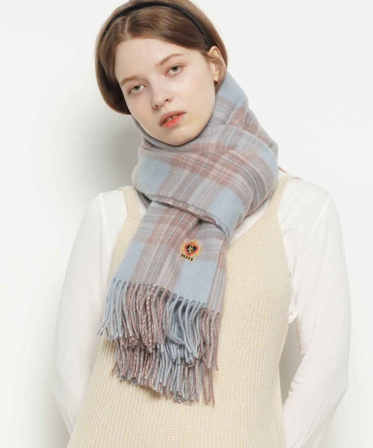 에이본(THE-ABON) MW16 Royal logo check muffler skybiue