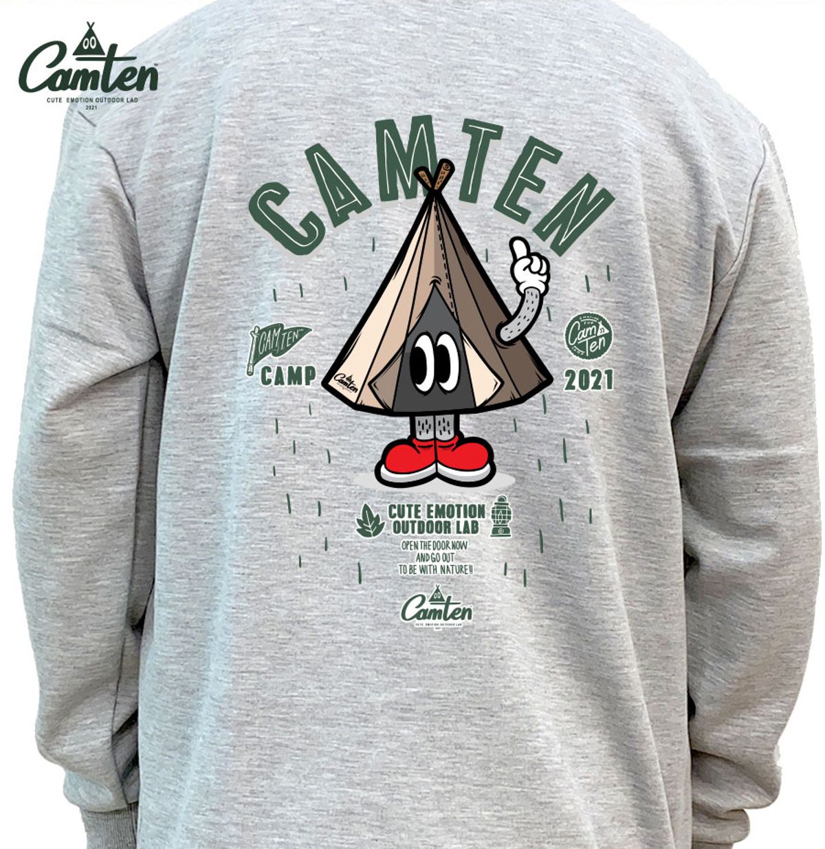 돌돌(DOLDOL) Camten-mtm-22 감성 캠핑 브랜드 캠텐 캐릭터 그래픽 맨투맨 긴팔