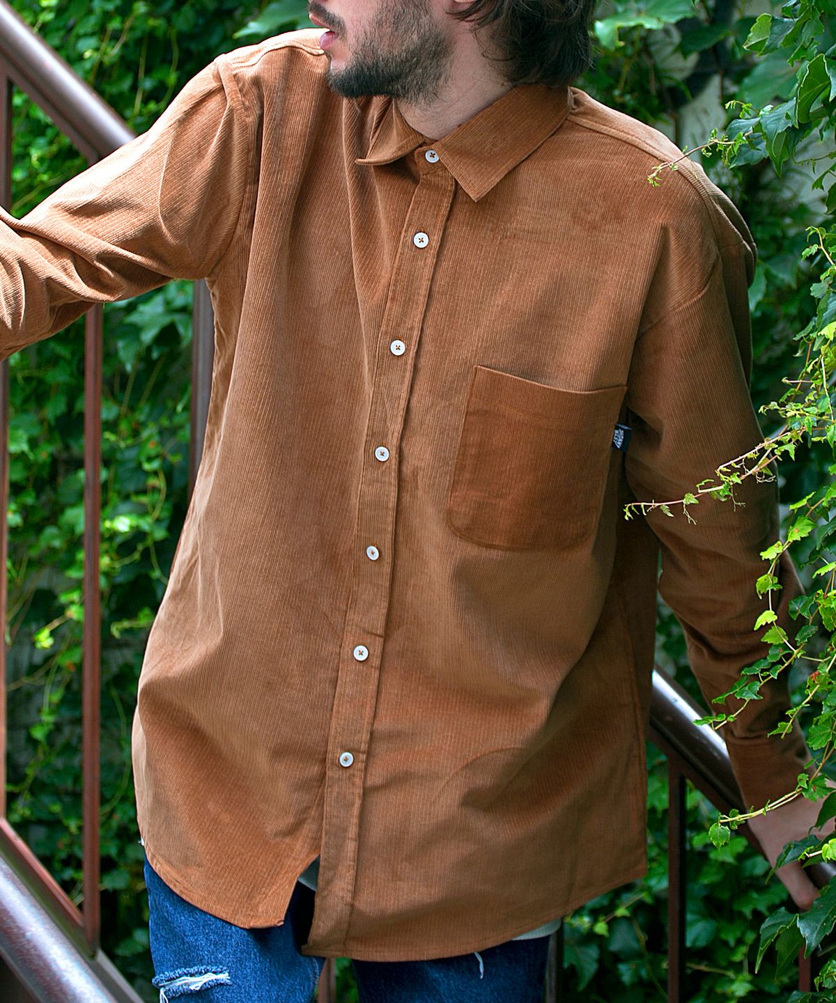 쟈니웨스트(JHONNY WEST) Corduroy Loose.Fit Shirts (Camel)