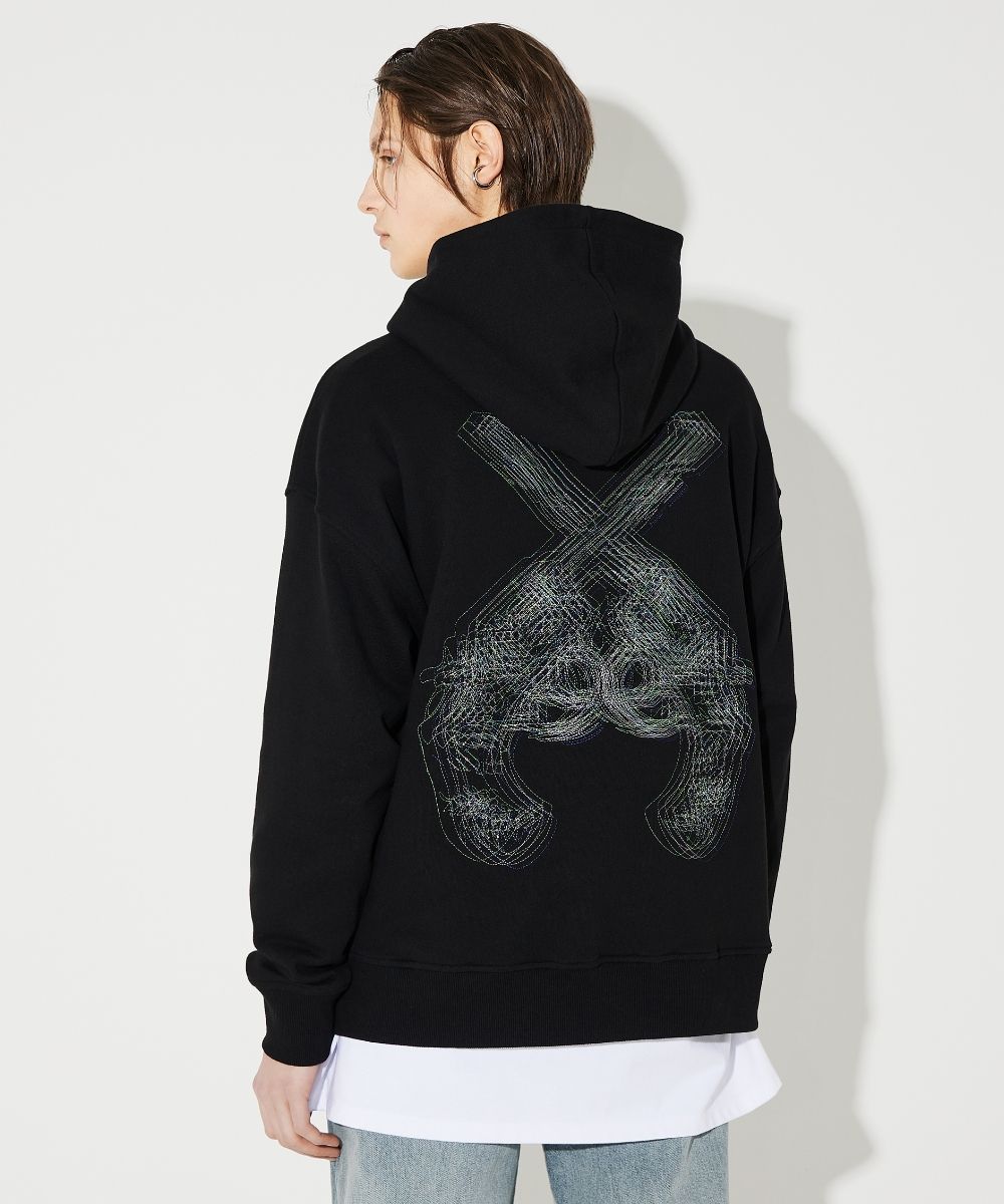 【MAISON MINED】22SS★ DOUBLE PISTOL HOODIE MUSINSA | MAISON MINED DOUBLE PISTOL HOODIE BLACK