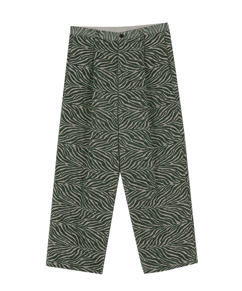zebra pattern set-up pants_khaki