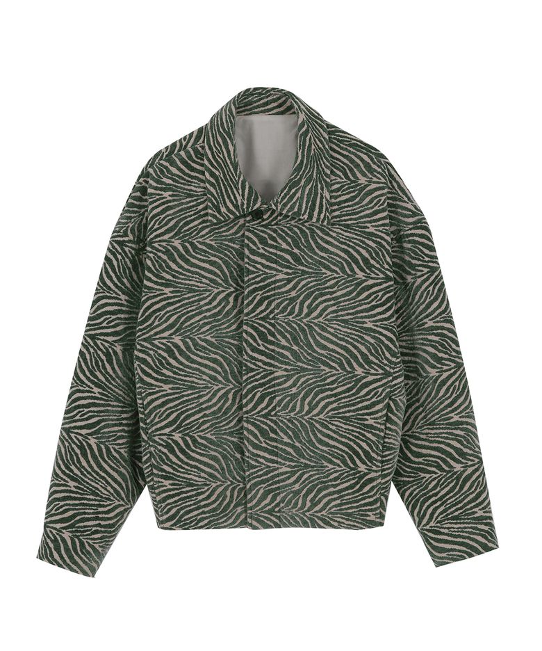 zebra pattern set-up jacket_khaki