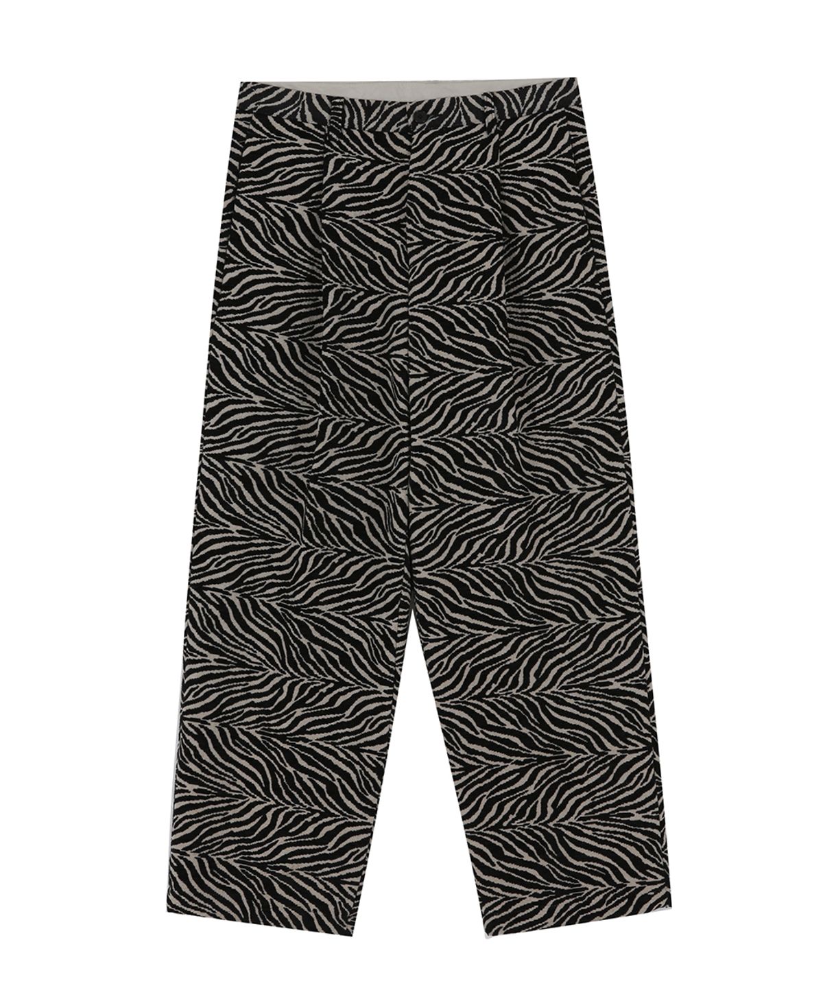 쏘지(SSOJI) zebra pattern set-up pants_black