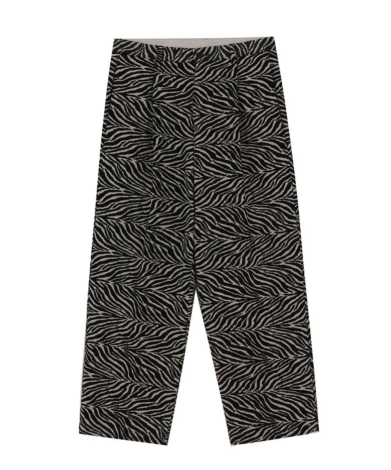 zebra pattern set-up pants_black