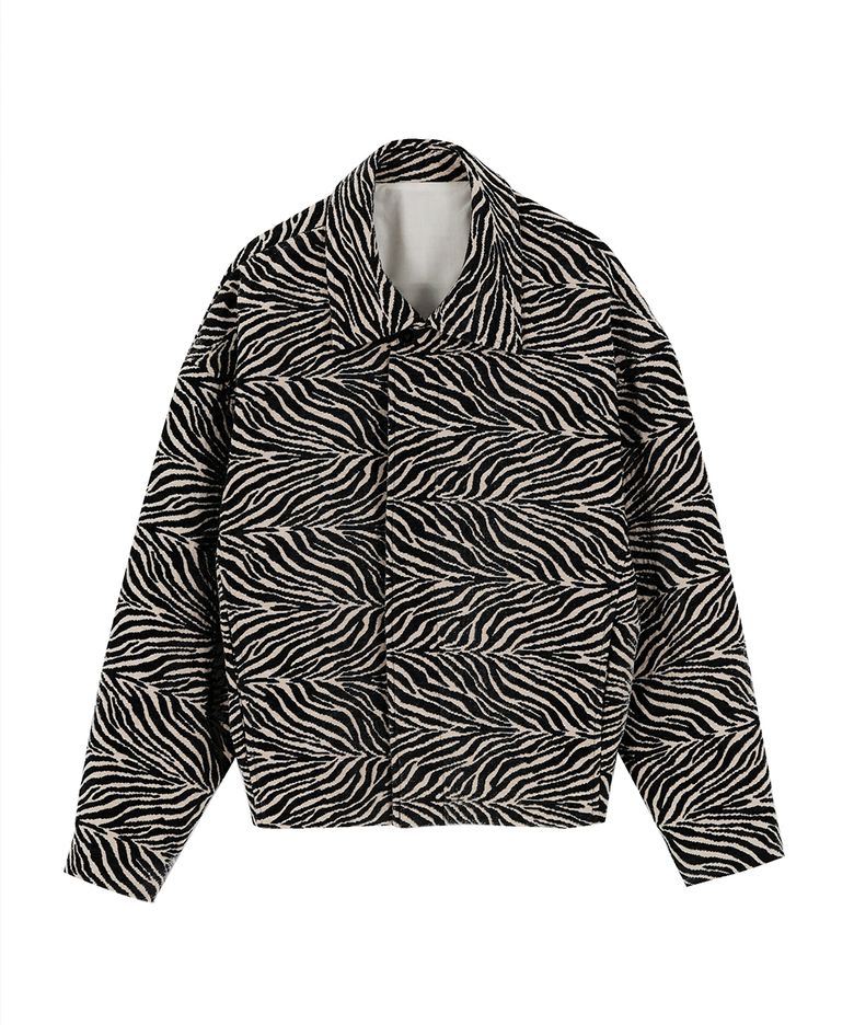 zebra pattern set-up jacket_black