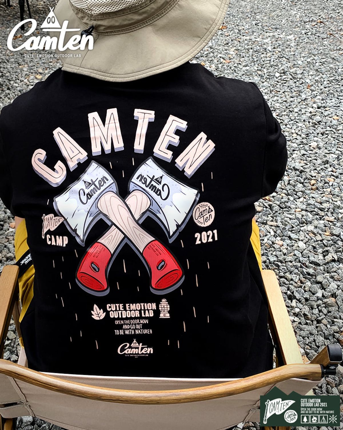 돌돌(DOLDOL) Camten-mtm-26 감성 캠핑 브랜드 캠텐 캐릭터 그래픽 맨투맨 긴팔