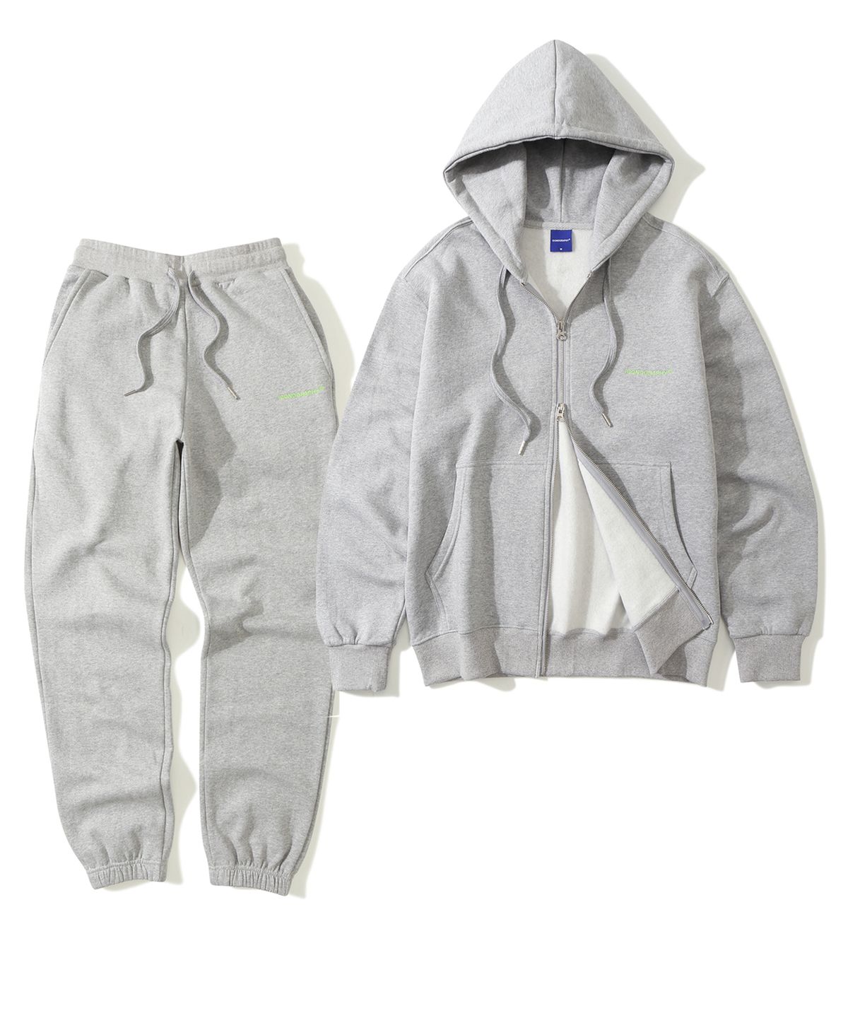 아이코노그라피(ICONOGRAPHY) [SET] 기모_Hoodie 2way Zip-up & Training jogger GR